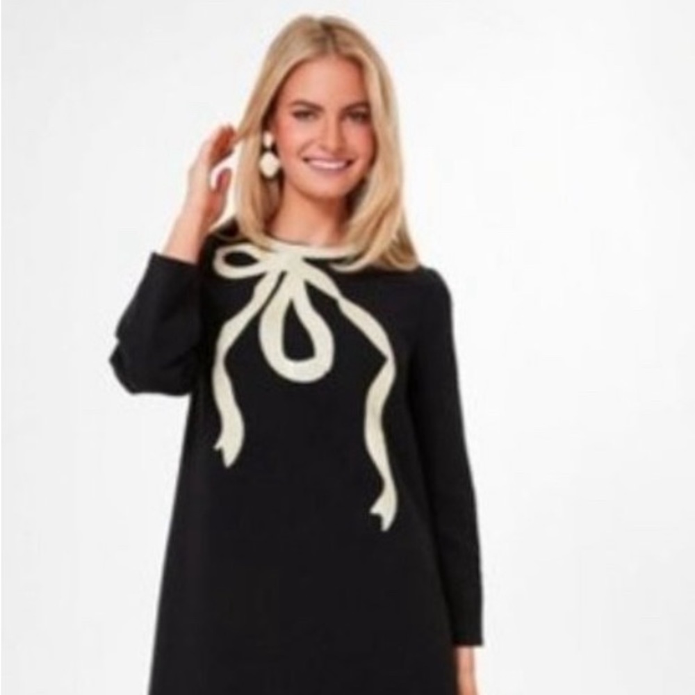 Tuckernuck | NWT Black Bow Jamie Long Sleeve Sequins Party Mini Dress Size XL
